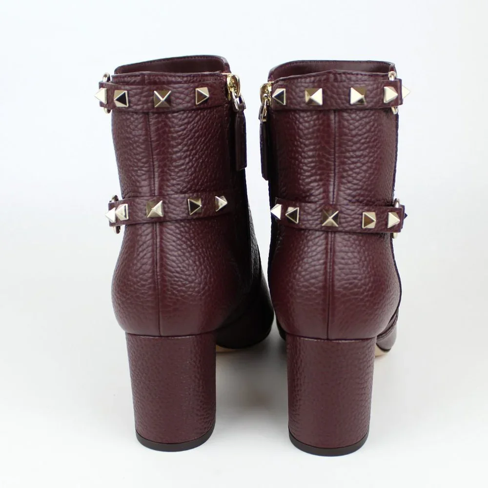 NEW Valentino Garavani Rockstud Leather Booties